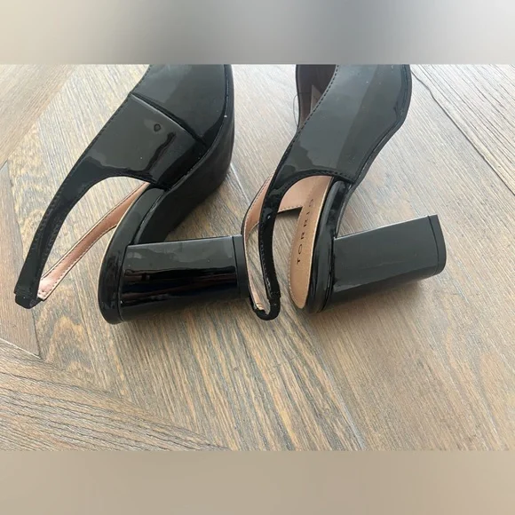 Torrid Black Patent Leather Slingback Square-Toed Block Heel NWT - Picture 7 of 8